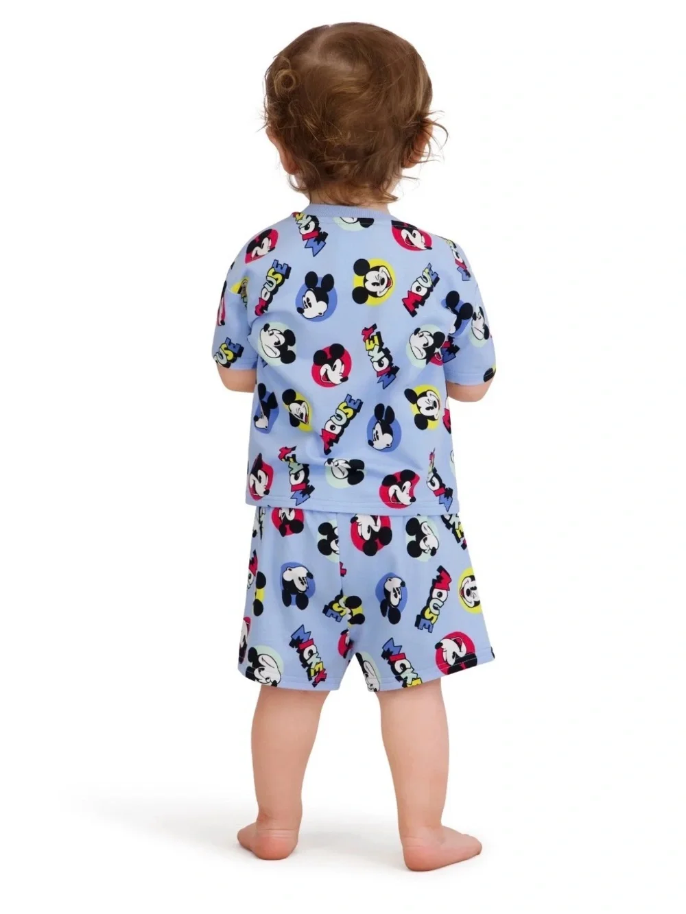 (451)Blue Mickey Mouse Kids - Short Sleeve & Shorts